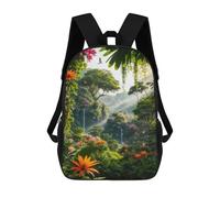 sinyumoney Enchanted Tropical Paradise -3 Backpack for School 3D Printed Boys Girls School BagChildren Bookbag Travel Rucksack 17inch