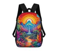 sinyumoney Enchanted Tropical Paradise -4 School Bag 3D Printed Backpacks Fashion Kids School Backpack Boys Rucksacks for Boys Middle School Students 17inch