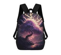 sinyumoney Enchanted Twilight Forest 17 Inch School Bag Backpack Teen Schoolbag 3D Printing Adjustable Schoolbag Fashion Pocket Bag for Kids Boys Girls Students