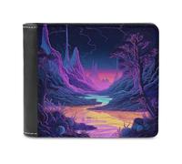 sinyumoney Enchanted Twilight Landscape 3D Print Clutch Purse Multiple Slots RFID Blocking Stylish Slots Note Section Wallets Youth Guys 11.7cm*9.5cm