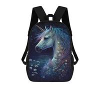 sinyumoney Enchanted Unicorn Fantasy Art Print -1 3D Printed 17inch School Bag Children's School Backpack Travel Backpacks Casual Fashion Bag for Kids School Students