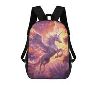 sinyumoney Enchanted Unicorn Flight Fantasy School Backpack 3D Printed Children's 17inch Backpacks Bag Bookbag for Kids Boy Girl Book Bags Kids School Bag Travel Rucksacks
