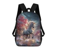 sinyumoney Enchanted Unicorn Forest -1 Kids Backpack,School Backpack Kids School Bag 3D Printed Cartoon Large Capacity Backpack for Kids Boys And Girls 17inch
