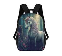 sinyumoney Enchanted Unicorn Forest -1 Rucksack Secondary Causal Travel High School Bags for Men, Women & Teenage Boys 17inch