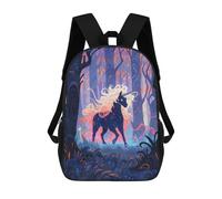 sinyumoney Enchanted Unicorn Forest -3 Backpack Kids School Bag Boys Cartoon 3D Print Students Schoolbag Laptop Daypack for Boys Girls 17inch