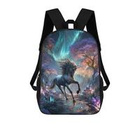 sinyumoney Enchanted Unicorn Forest -3 School Bags School Secondary High School College Backpack Travel for Boys/Girls/Teenagers 17inch