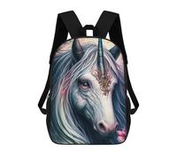 sinyumoney Enchanted Unicorn Portrait -4 School Backpack Secondary Causal Travel High School Bags for Campus Outdoor Travel Sports 17inch
