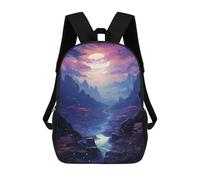sinyumoney Enchanted Valley Moonlit Journey School Bag 3D Printed 17inch Backpacks Fashion Kids School Backpack Rucksacks for Boys Elementary And Middle School Students