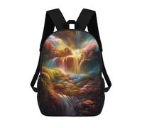 sinyumoney Enchanted Waterfall Landscape -1 Kids Backpacks Children Bag,Anime Bag,Large Capacity Kids Backpack, 3D Printed Children's,Student Schoolbag,Kids Boys Girls School Bag 17inch