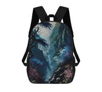 sinyumoney Enchanted Waterfall Landscape Kids School Backpack 3D Printed Fashion School Bag Casual School Bag for Boys Elementary And Middle School Students 17inch