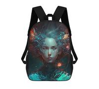 sinyumoney Enchanted Whimsical Portrait Backpacks Kids School Backpack School Bag 3D Printed School Bag for Boys Elementary And Middle School Students 17inch