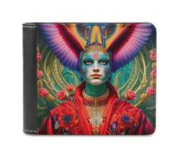 sinyumoney Enchanted Wings A Visionary Portrait -1 3D Print Wallet Coin Pocket ID RFID Blocking Stylish Banknote Compartments Stylish Durable Leather Wallet 11.7cm*9.5cm