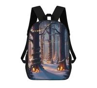 sinyumoney Enchanted Winter Forest Backpacks 3D Printed 17inch Kids School Backpack Outdoor Casual Daypack Casual Travel Bags for Middle School Students