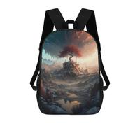 sinyumoney Enchanted Winter Landscape -2 Backpacks Kids Student Schoolbag,3D Printed Backpacks,Elementary And Middle School Students Backpacks for Boys Girls 17inch