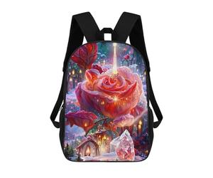 sinyumoney Enchanted Winter Rose Garden School Backpack Secondary Causal Travel High School Bags for Campus Outdoor Travel Sports 17inch