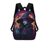 sinyumoney Enchanted Witch Portrait Backpack Schoolbags for Boys Girls Casual Sport Daypack Elementary Primary Large Capacity Bookbags 17inch