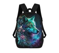 sinyumoney Enchanted Wolf Fantasy Art Print Children's Backpacks School Backpack 3D Printed for Kids Travel Rucksacks Book Bags Kids 17inch School Bag