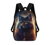 sinyumoney Enchanted Wolf Portrait -1 Backpacks Kids School Backpack School Bag 3D Printed School Bag for Boys Elementary And Middle School Students 17inch