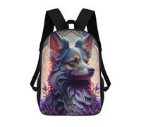 sinyumoney Enchanted Wolf Portrait -10 Backpack School Lightweight Casual Daypack School Backpacks for Teenage Girls Boys Women Men 17inch