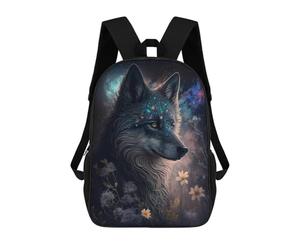 sinyumoney Enchanted Wolf Portrait Backpack School Lightweight Airport College Students Back Pack for School/Work/Travel 17inch