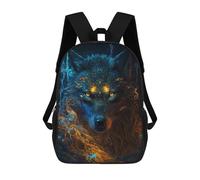 sinyumoney Enchanted Wolf Portrait Kids School Backpack 3D Printed Fashion School Bag Casual School Bag for Boys Elementary And Middle School Students 17inch