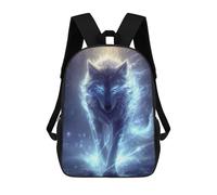sinyumoney Enchanted Wolf Spirit Art Print Backpack School Lightweight Airport College Students Back Pack for School/Work/Travel 17inch