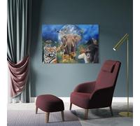 sinyumoney Endangered Species Wildlife Conservation Art Work for Home Walls for Rustic Bath Decor Canvas Art 16x24inch(40x60cm)