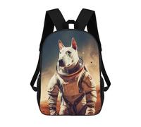sinyumoney English Bull Terrier Mars Children's Backpacks Kids Fun School Bag Boys Backpack Travel Bag Student Schoolbag Book Stationery Bag Chool Bags 17inch