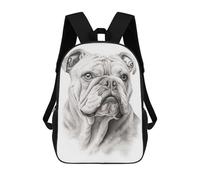 sinyumoney English Bulldog Backpack School Secondary Causal Travel High School Bags for Campus Outdoor Travel Sports 17inch