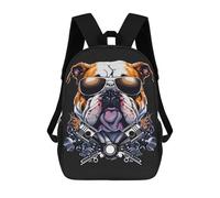 sinyumoney English Bulldog Biker Dog Rucksack Water Resistant Computer Rucksack for Campus Outdoor Travel Sports 17inch