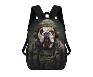 sinyumoney English Bulldog Camo Backpack School Lightweight Airport College Students Back Pack for Girl, Teen Girls 17inch