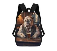 sinyumoney English Bulldog in The Pub Rucksack Large Lightweight Casual Backpack for Campus Outdoor Travel Sports 17inch