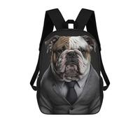 sinyumoney English Bulldog Mens Suit Backpack School Bag Work Laptop Backpack Rucksack Bag for Boys/Girls/Teenagers 17inch