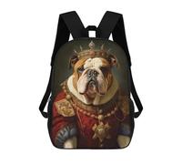 sinyumoney English Bulldog The King Backpack School Travel College Rucksack Backpacks for Campus Outdoor Travel Sports 17inch