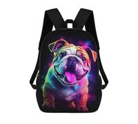 sinyumoney English Bulldog Wall Art School Backpack Large Water Resistant Laptop Backpack for Girls Boys Teenage 17inch