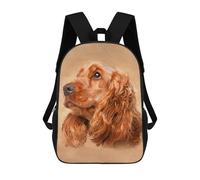 sinyumoney English Cocker Spaniel 3D Printed Children's School Backpack for Kids High Capacity Travel Rucksacks Book Bags Kids School Bag Back Pack 17inch