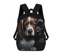 sinyumoney English Cocker Spaniel Duo Backpacks Kids School Backpack School Bag 3D Printed School Bag for Boys Elementary And Middle School Students 17inch