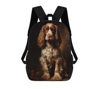 sinyumoney English Cocker Spaniel Kids School Backpack School Bag 3D Printed School Bag for Boys Elementary And Middle School Students 17inch