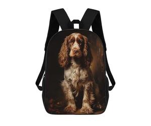sinyumoney English Cocker Spaniel Kids School Backpack School Bag 3D Printed School Bag for Boys Elementary And Middle School Students 17inch