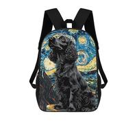 sinyumoney English Cocker Spaniel School Bag Backpack Teen Schoolbag 3D Printing Adjustable Schoolbag Fashion Pocket Bag for Kids Boys Girls Students And Teenagers Fans 17inch