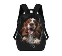 sinyumoney English Springer Spaniel Backpack School Secondary Causal Travel High School Bags for Boys/Girls/Teenagers 17inch