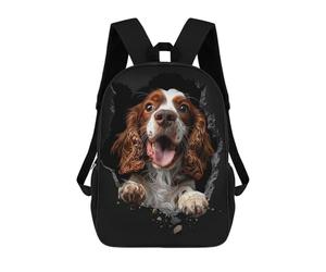 sinyumoney English Springer Spaniel Backpack School Secondary Causal Travel High School Bags for Boys/Girls/Teenagers 17inch