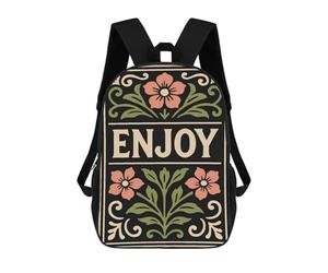 sinyumoney Enjoy Floral Art Nouveau Illustration Rucksack Daypacks Business Backpack Water Resistant Bookbag for Girl, Teen Girls 17inch
