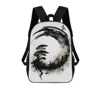 sinyumoney Enso Circle Life Ink Wash School Backpack Large Water Resistant Laptop Backpack for Boys/Girls/Teenagers 17inch
