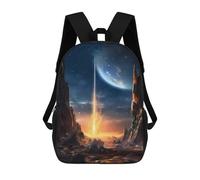 sinyumoney Epic Asteroid Falling 3D Printed School Backpack Casual Children's Backpacks 3D Printed School Bag for Boys Elementary And Middle 17inch