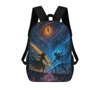 sinyumoney Epic Battle Under Cosmic Eye Backpacks Kids School Backpack School Bag 3D Printed School Bag for Boys Elementary And Middle School Students 17inch