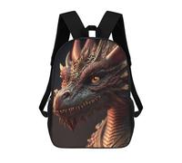 sinyumoney Epic Dragon Portrait 3D Printed Children's School Backpack for Kids High Capacity Travel Rucksacks Book Bags Kids School Bag Back Pack 17inch