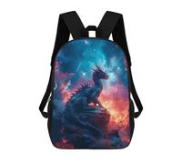 sinyumoney Epic Fantasy Cosmic Dragon Backpack with Pocket 3D Printed Backpacks, Travel Rucksacks Book Bags Kids School Bag 17inch
