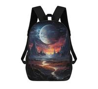 sinyumoney Epic Mysterious Landscape Children's Backpacks Kids Fun School Bag Boys Backpack Travel Bag Student Schoolbag Book Stationery Bag Chool Bags 17inch