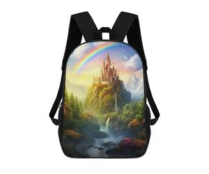 sinyumoney Epic Rainbow Castle Backpack School Business Laptop Rucksack Bag Unisex Casual Daypack for Teenage Girls Boys Women Men 17inch